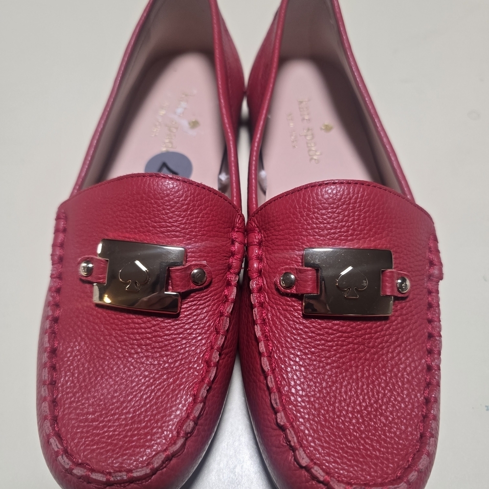 Kate Spade Red Leather Loafers - Picture 7 of 8